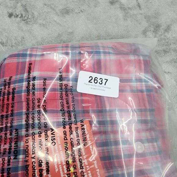 UNTUCKit Men's Pink Blue Button Up Plaid Shirt Size XL - Picture 13 of 13